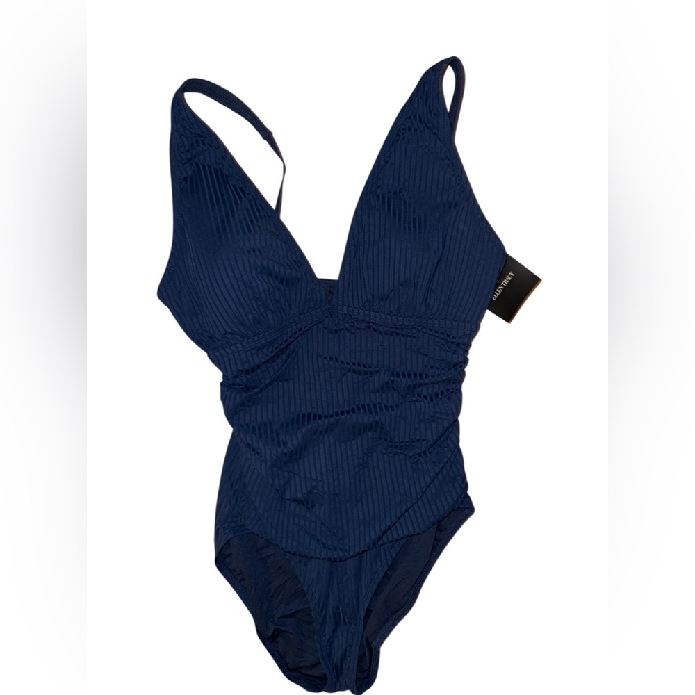 Ellen Tracy ribbed one piece swimsuit size 14 new with tag